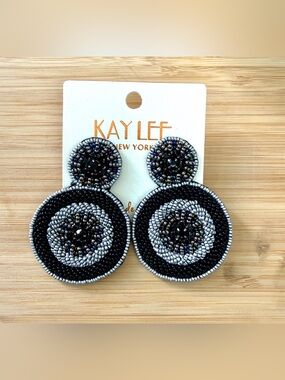NWT Kay Lee New York Bohemian Beaded Statement Earrings
